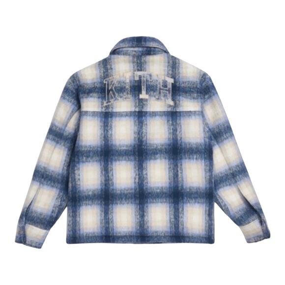 Kith Fawn Flannel Shacket Women Blue Medium NWOT - Picture 1 of 5